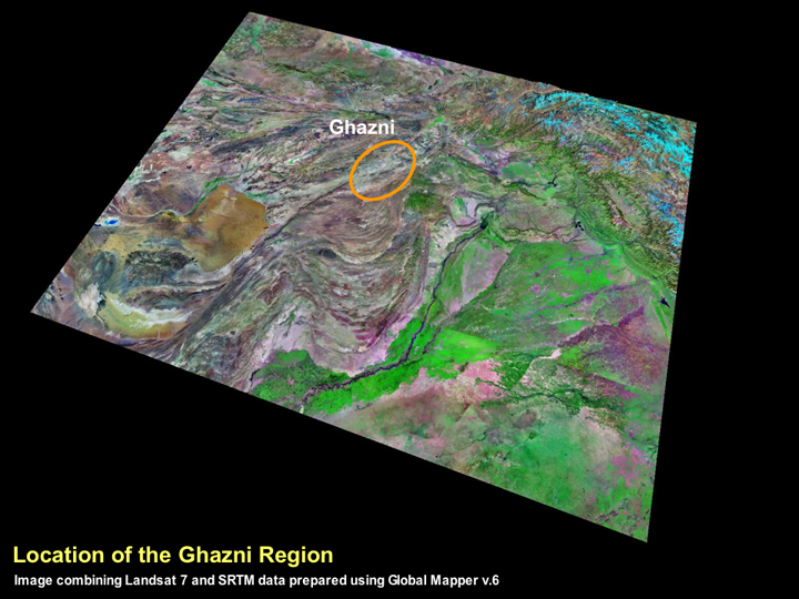 Location of Ghazni region